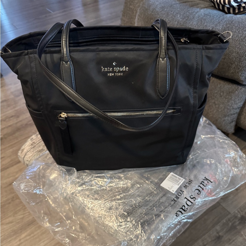 Kate Spade Black Nylon Tote- like new condition